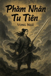 Ảnh bìa truyện Phàm Nhân Tu Tiên – Hàn Lập đứng trên vách núi, tay cầm kiếm, khí thế ngút trời giữa khung cảnh tiên hiệp huyền ảo