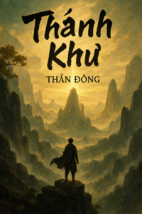 Ảnh bìa truyện Thánh Khư – tác phẩm tiên hiệp của Thần Đông, vẽ cảnh thiếu niên đứng trên vách đá nhìn ra thánh địa linh thiêng giữa núi rừng mù sương.