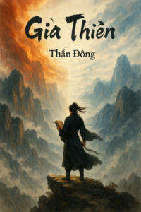 Bìa truyện Già Thiên - Thần Đông, phong cách tiên hiệp huyền huyễn với cảnh núi trời kỳ ảo.